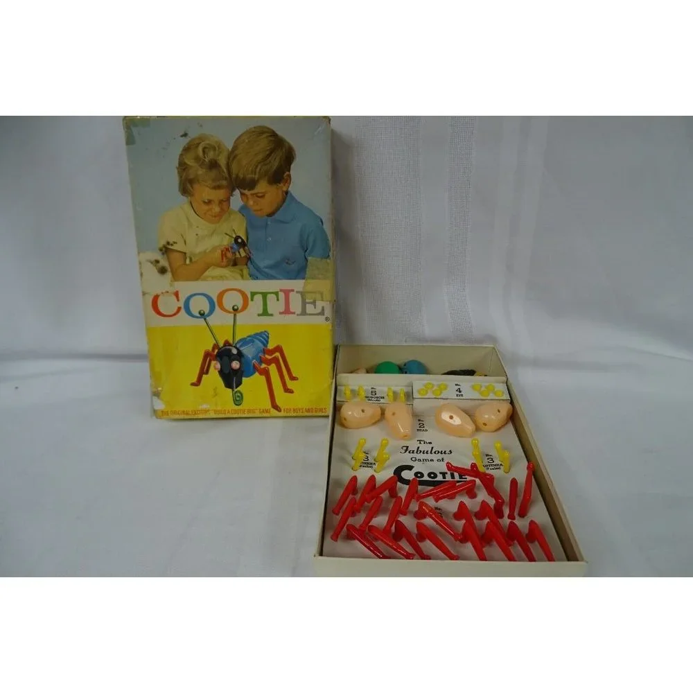 Vtg. 1949 Cootie Game Shaper Complete